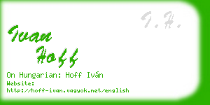 ivan hoff business card